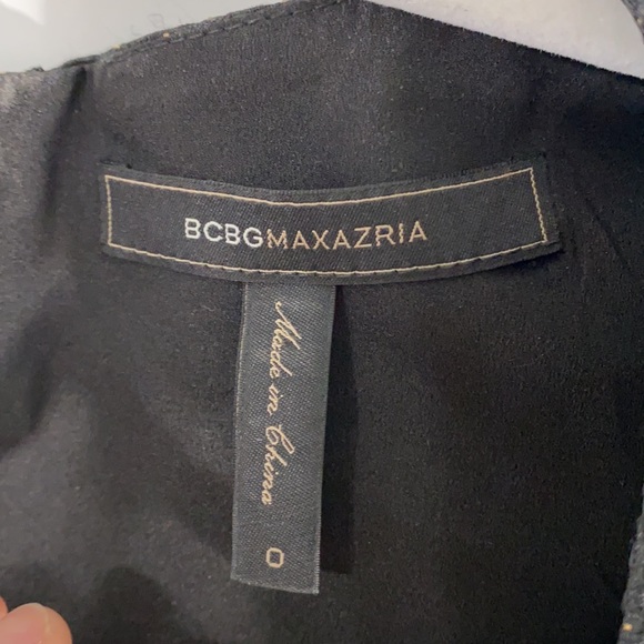 BCBGMAXAZRIA black mini dress with long puff sleeve and button cuff sleeves so 0 - Picture 11 of 14